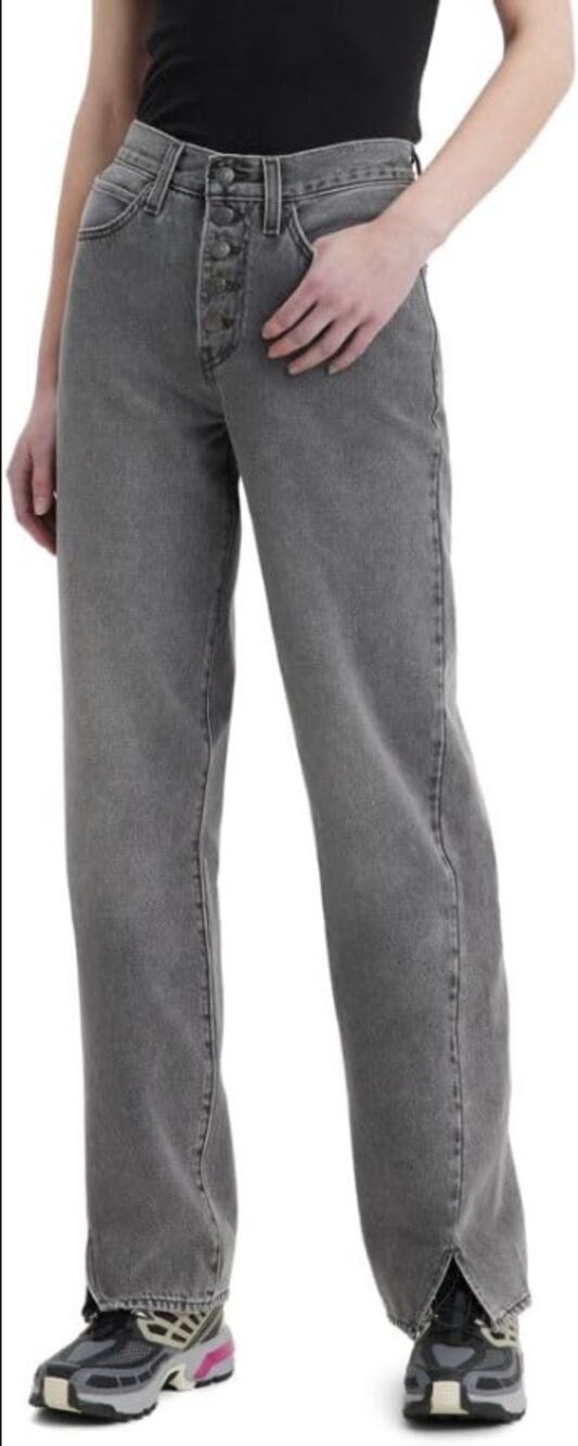 Levi’s ’94 Baggy Twisted Gray Split Hem Button Fly Jeans Size 31